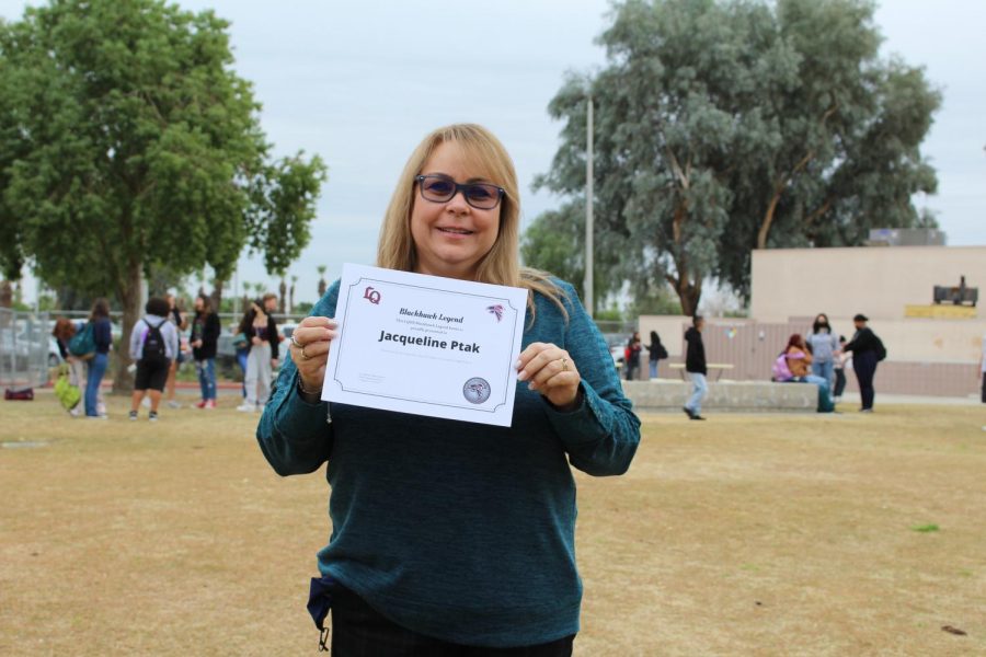Jacqueline Ptak has taught at La Quinta High School for nearly 25 years.  